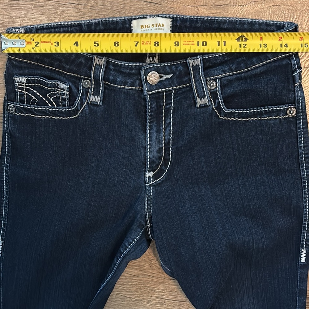 Big Star Maddie Skinny Jeans Womens 29 L Fit 29x33 Mid Rise Dark Denim Pants - Picture 6 of 11